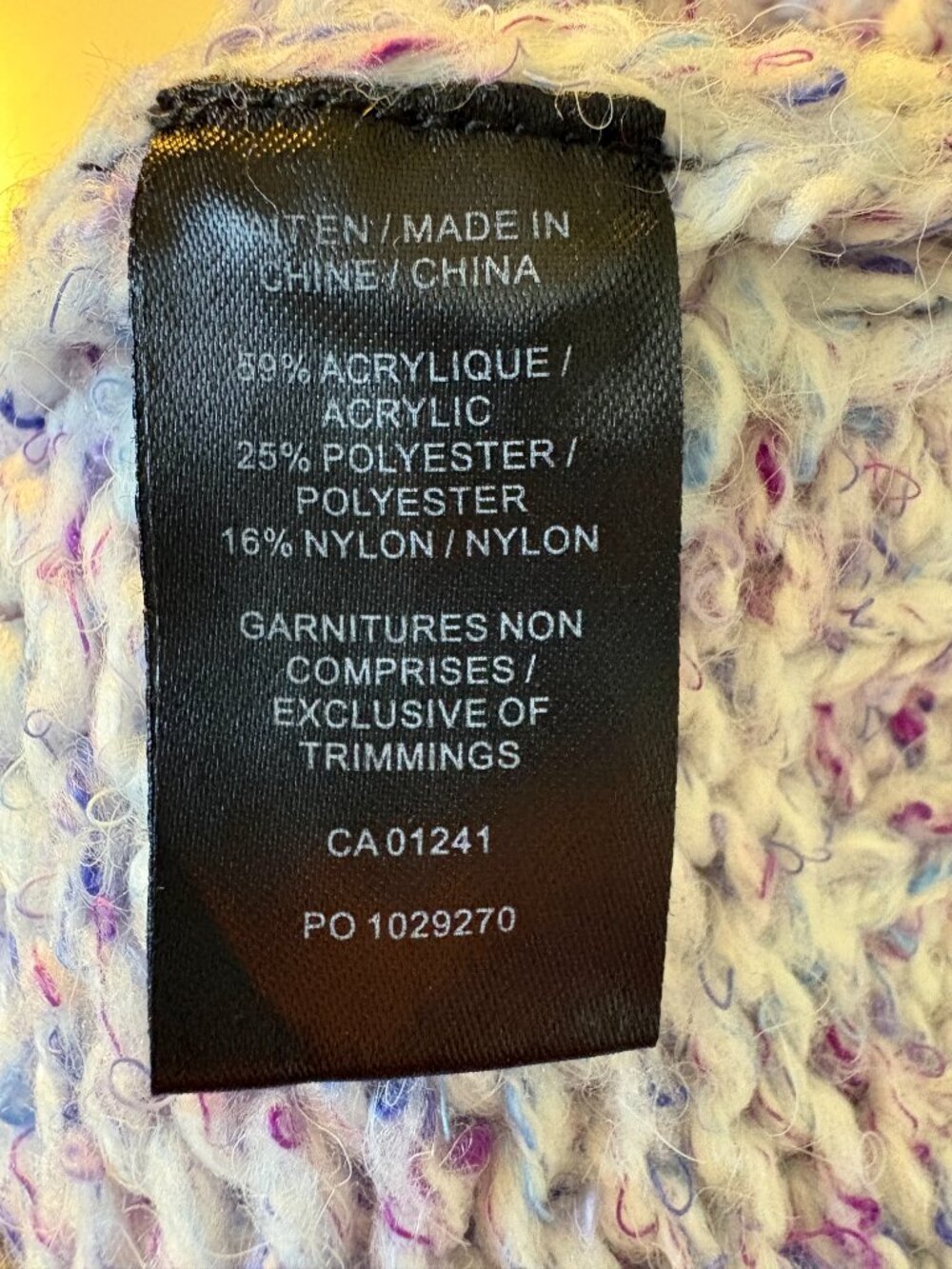 Icône Simons Lavender Periwinkle Confetti Marled Knit Crewneck Sweater Small S - Picture 6 of 6